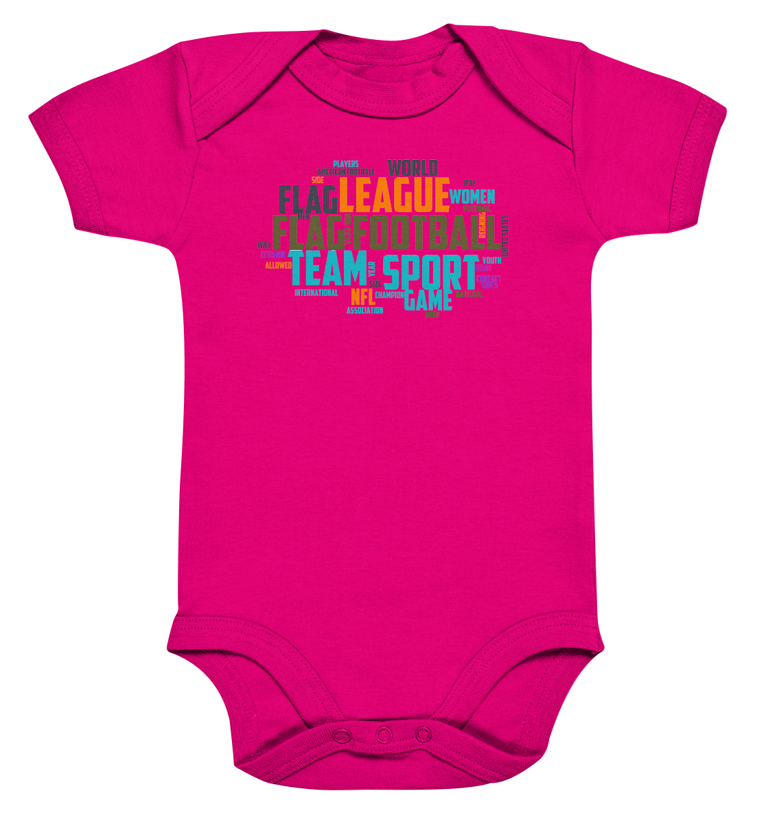Flag Football Word Bubble - Organic Baby Bodysuite