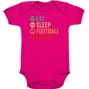 Eat Sleep Football Repeat - Organic Baby Bodysuite