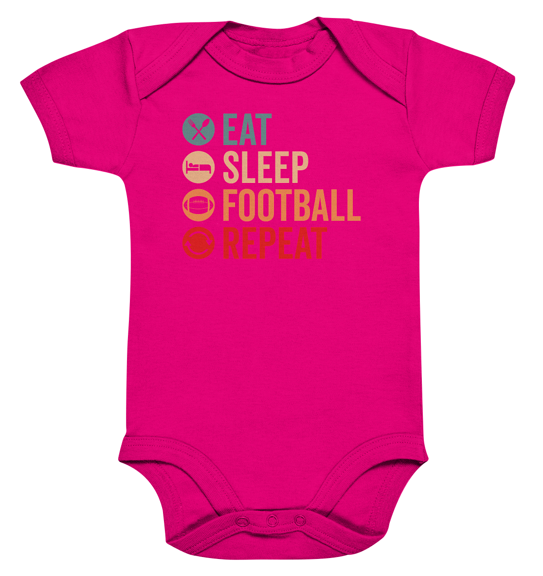 Eat Sleep Football Repeat - Organic Baby Bodysuite
