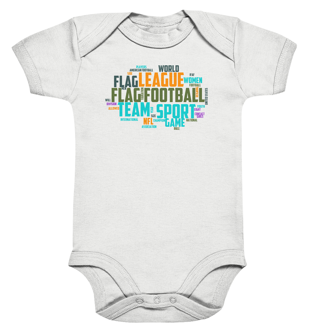 Flag Football Word Bubble - Organic Baby Bodysuite