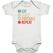 Eat Sleep Football Repeat - Organic Baby Bodysuite