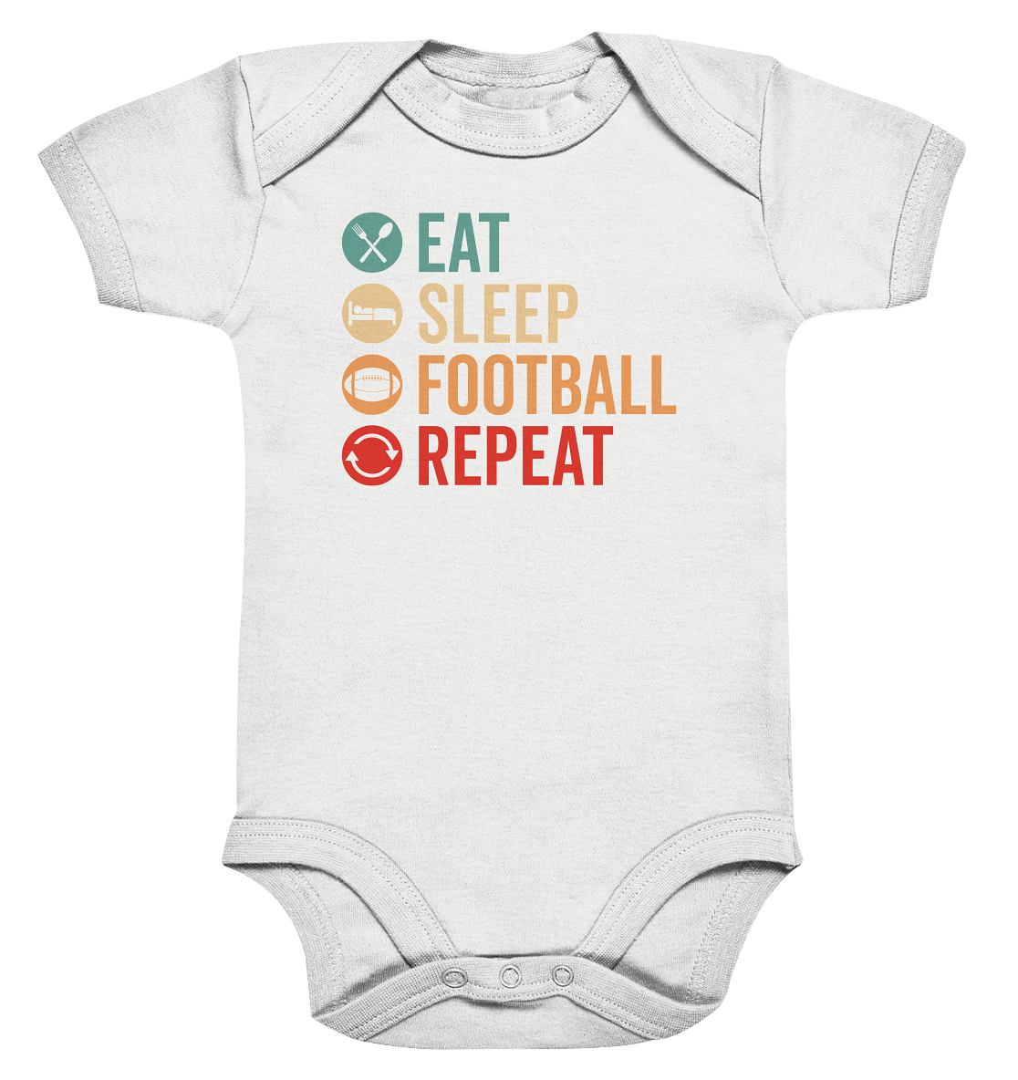Eat Sleep Football Repeat - Organic Baby Bodysuite
