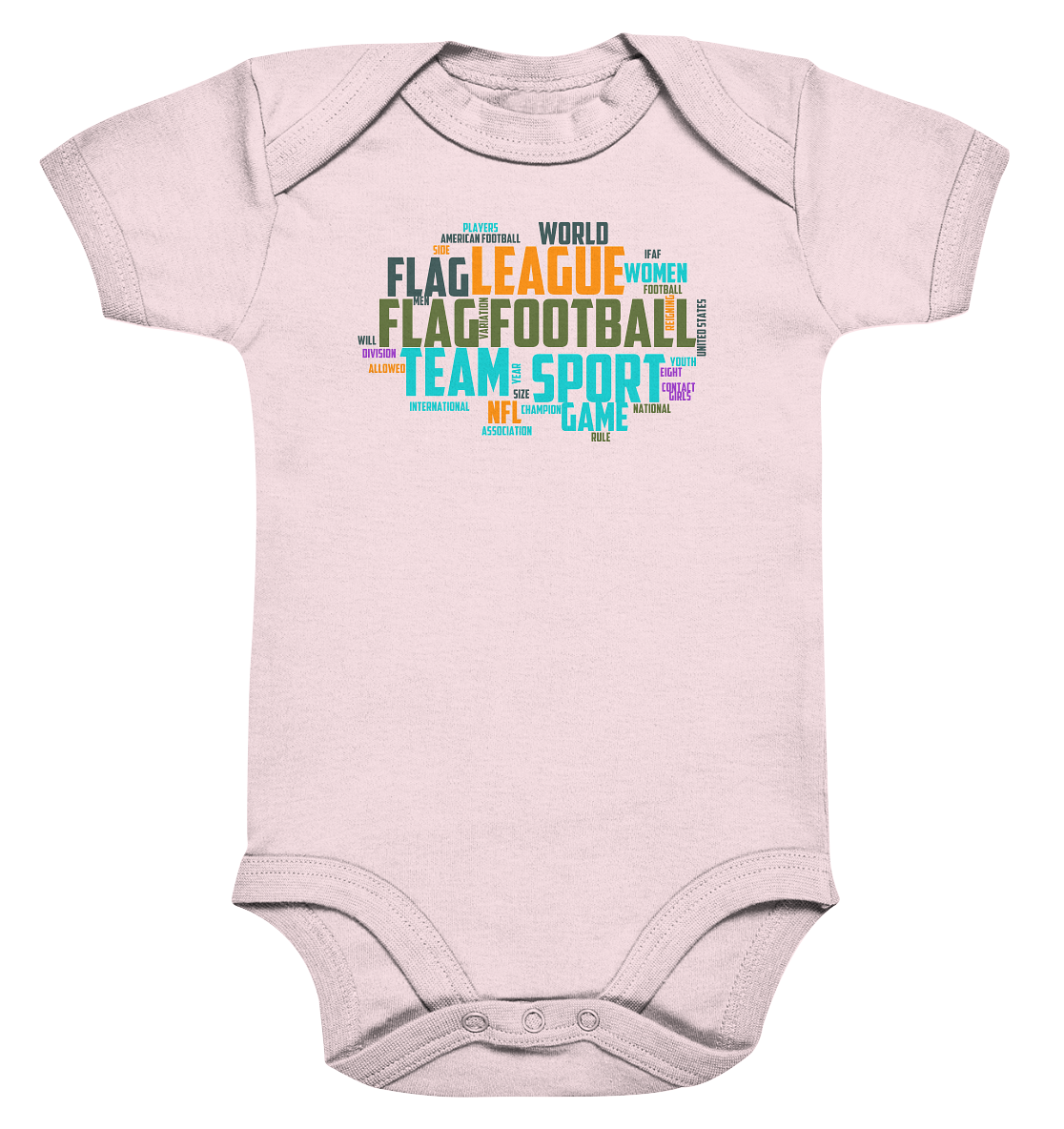 Flag Football Word Bubble - Organic Baby Bodysuite