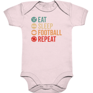 Eat Sleep Football Repeat - Organic Baby Bodysuite