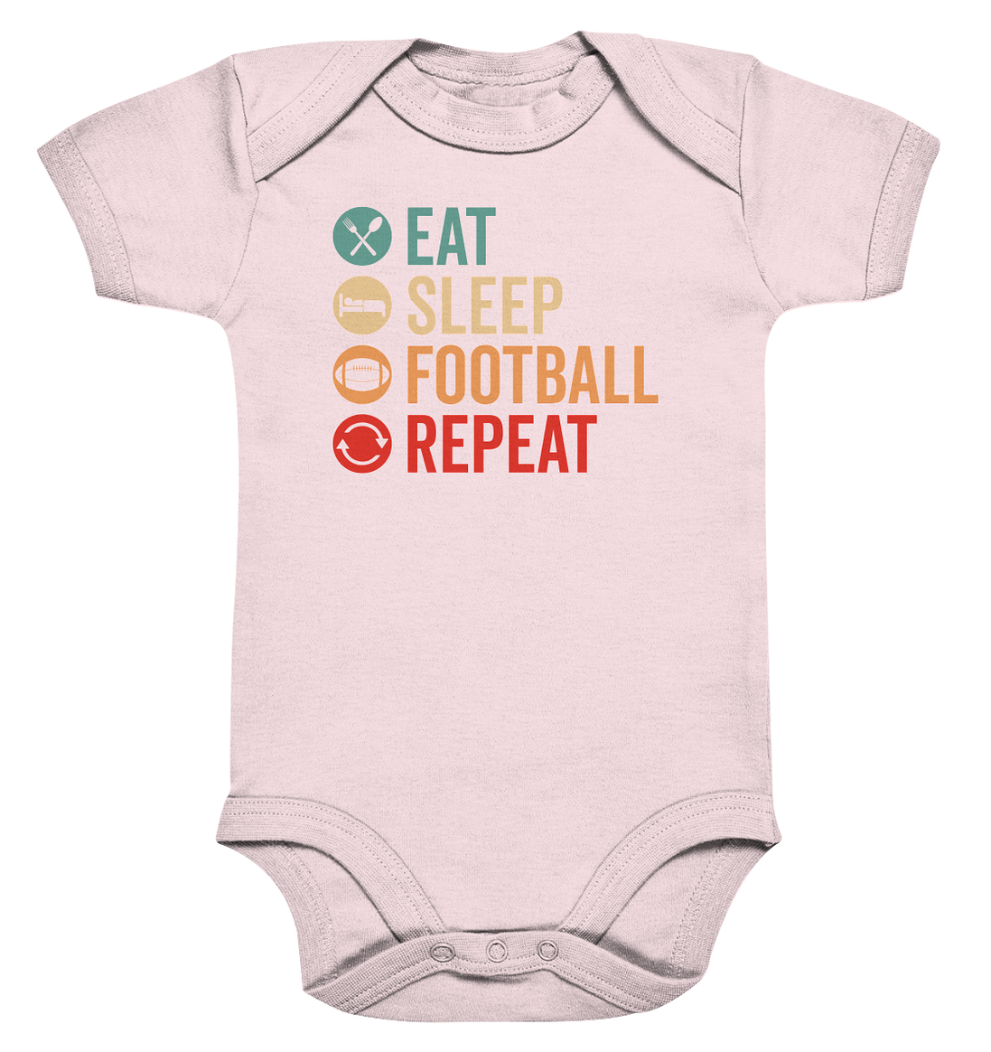 Eat Sleep Football Repeat - Organic Baby Bodysuite
