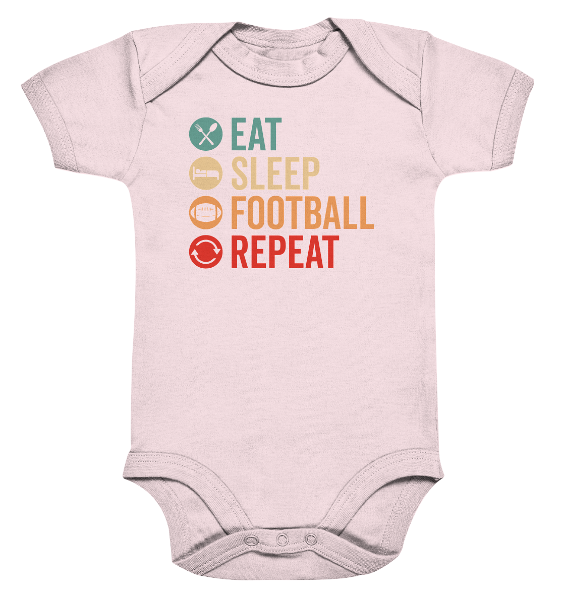 Eat Sleep Football Repeat - Organic Baby Bodysuite