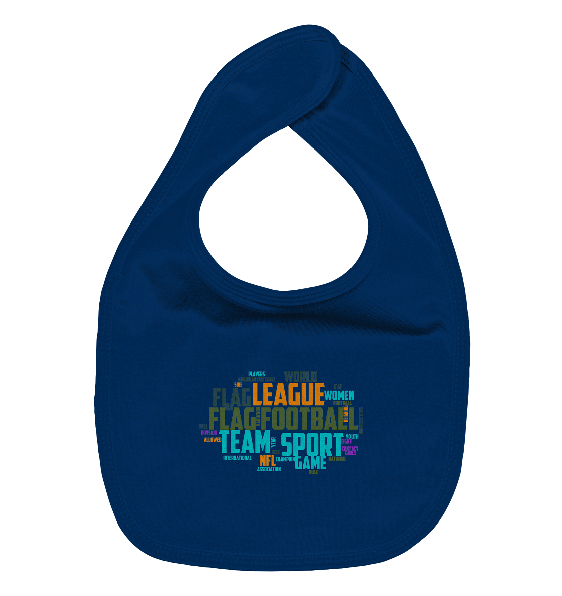 Flag Football Word Bubble - Organic Baby Bib