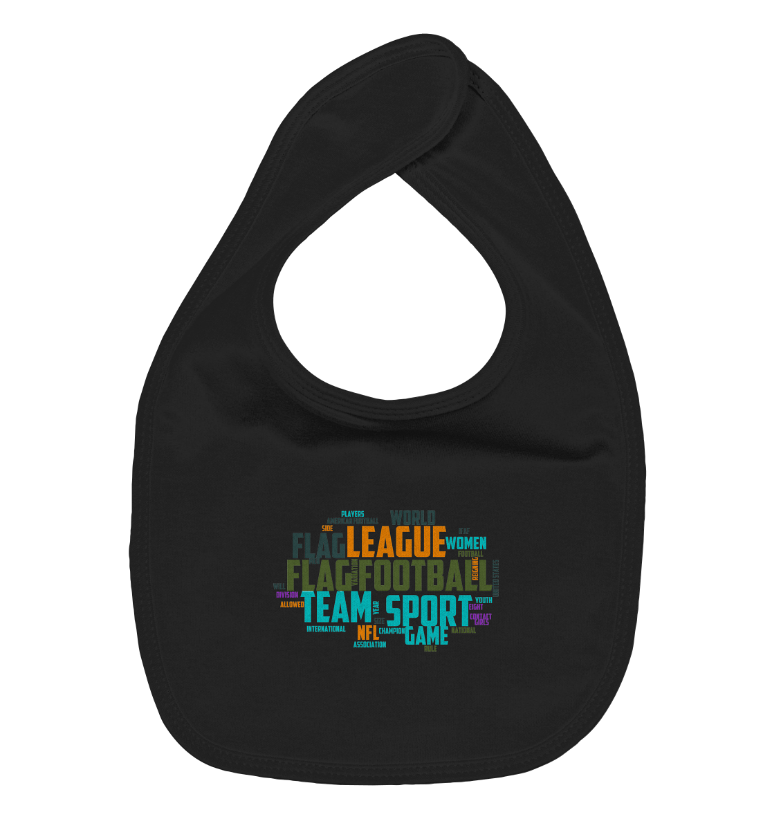 Flag Football Word Bubble - Organic Baby-Lätzchen