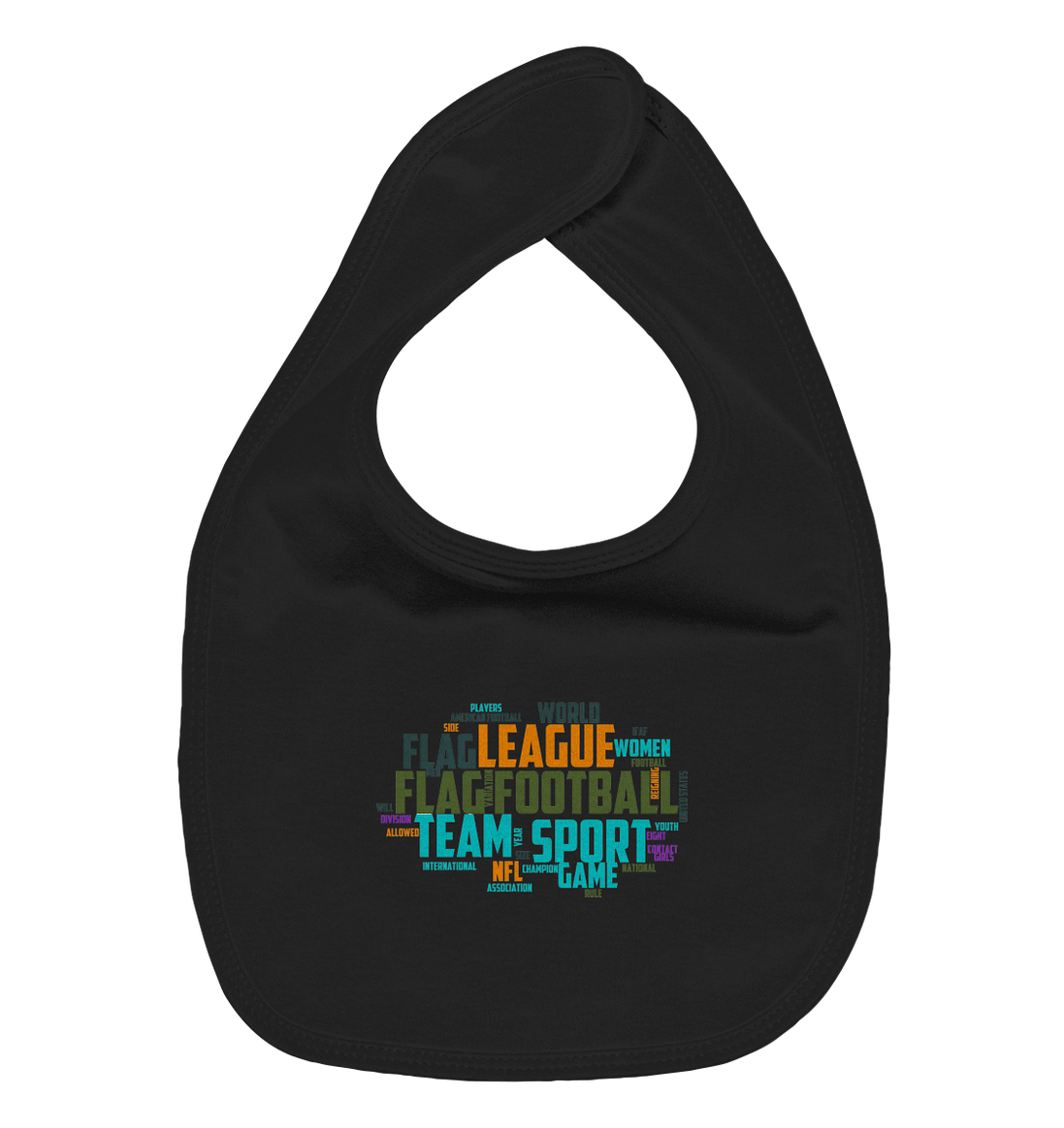 Flag Football Word Bubble - Organic Baby Bib