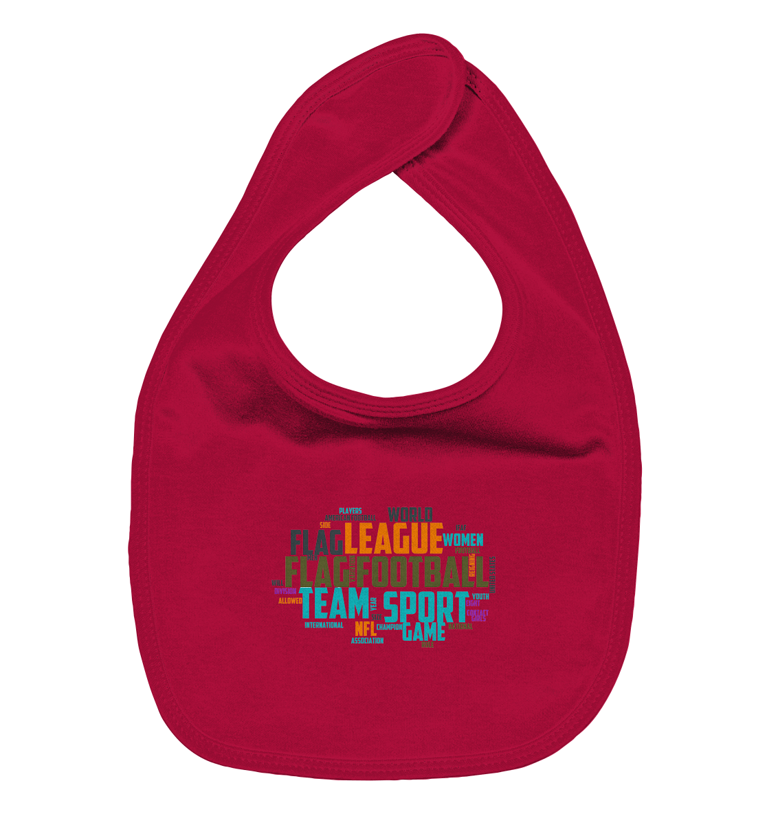 Flag Football Word Bubble - Organic Baby Bib
