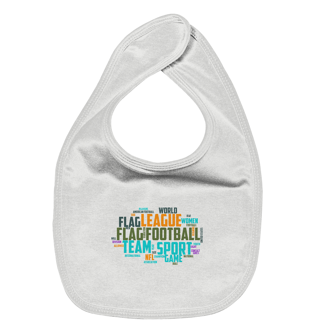 Flag Football Word Bubble - Organic Baby Bib