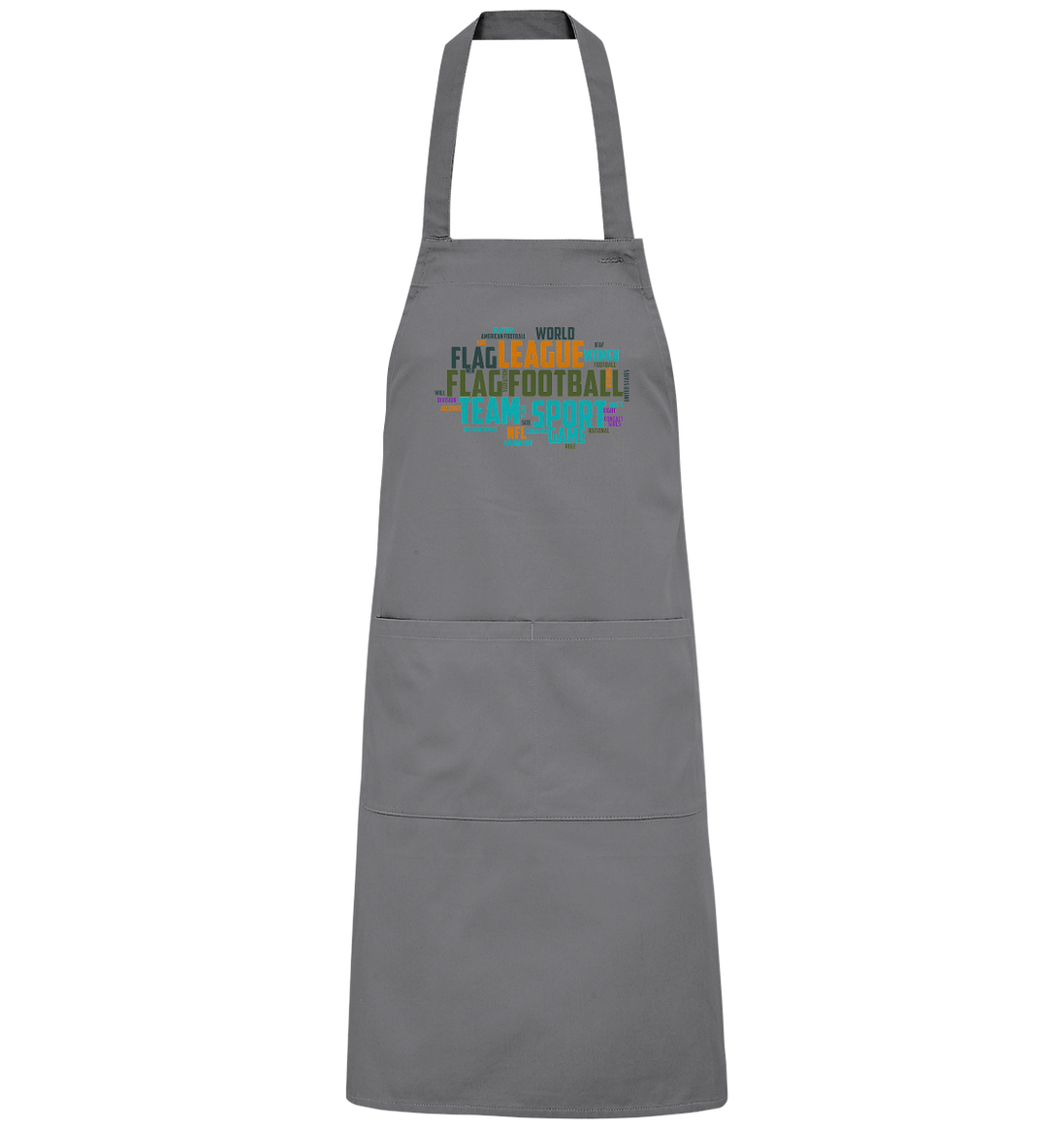 Flag Football Word Bubble - Organic Grillschürze