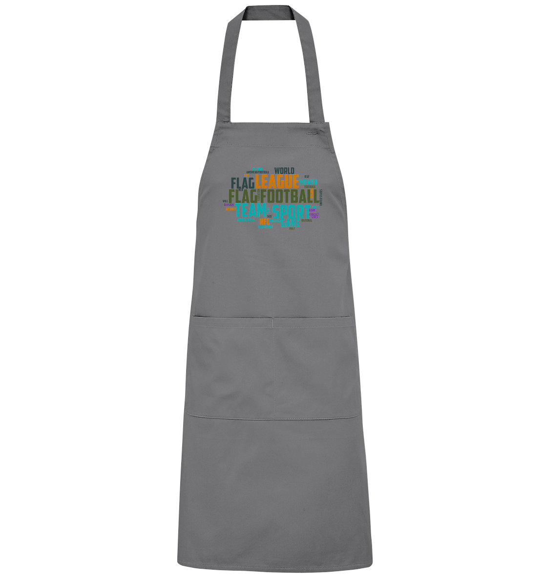 Flag Football Word Bubble - Organic Grillschürze