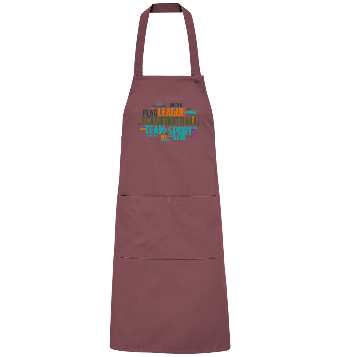 Flag Football Word Bubble - Organic Grillschürze