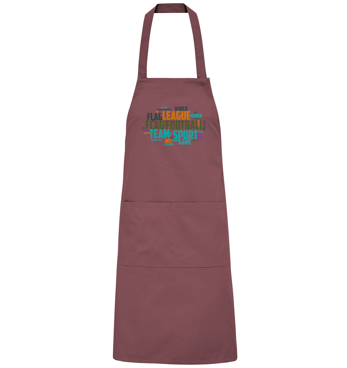 Flag Football Word Bubble - Organic Grillschürze