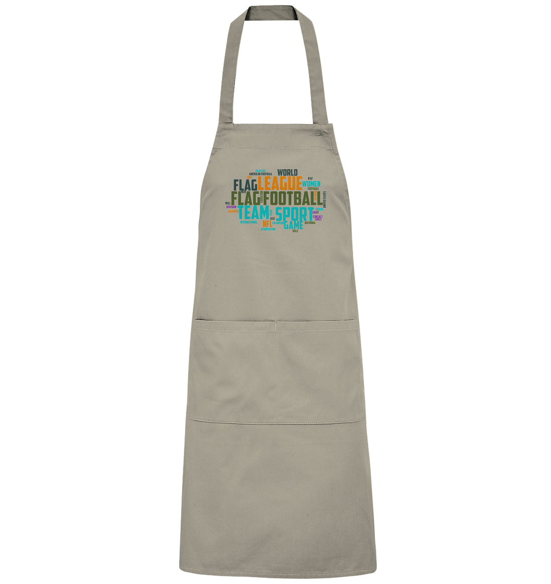 Flag Football Word Bubble - Organic Grillschürze