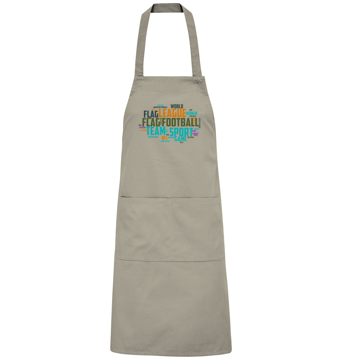 Flag Football Word Bubble - Organic Grillschürze