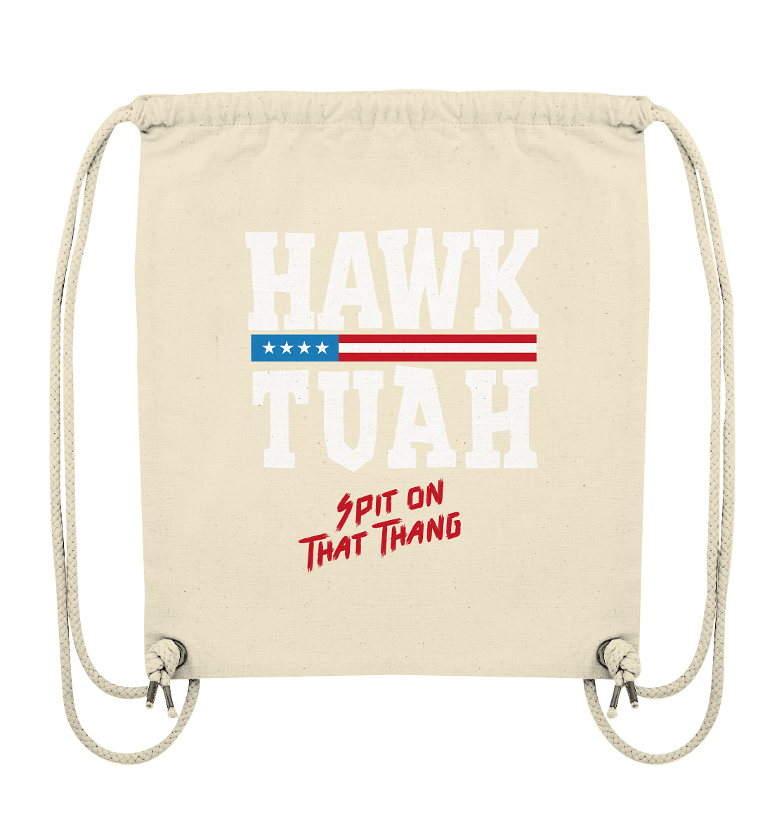 Hawk Tuah White - Organic Gym Bag