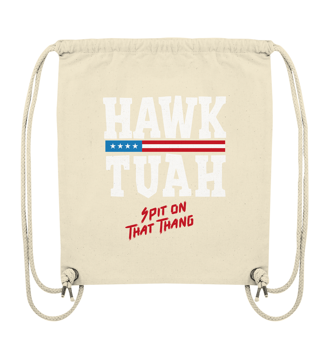 Hawk Tuah White - Organic Gym Bag