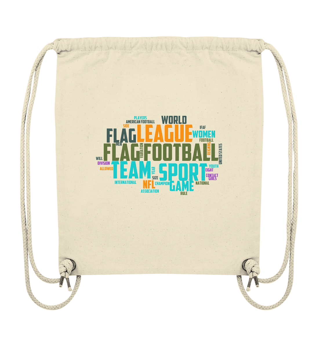 Flag Football Word Bubble - Organic Gym-Bag