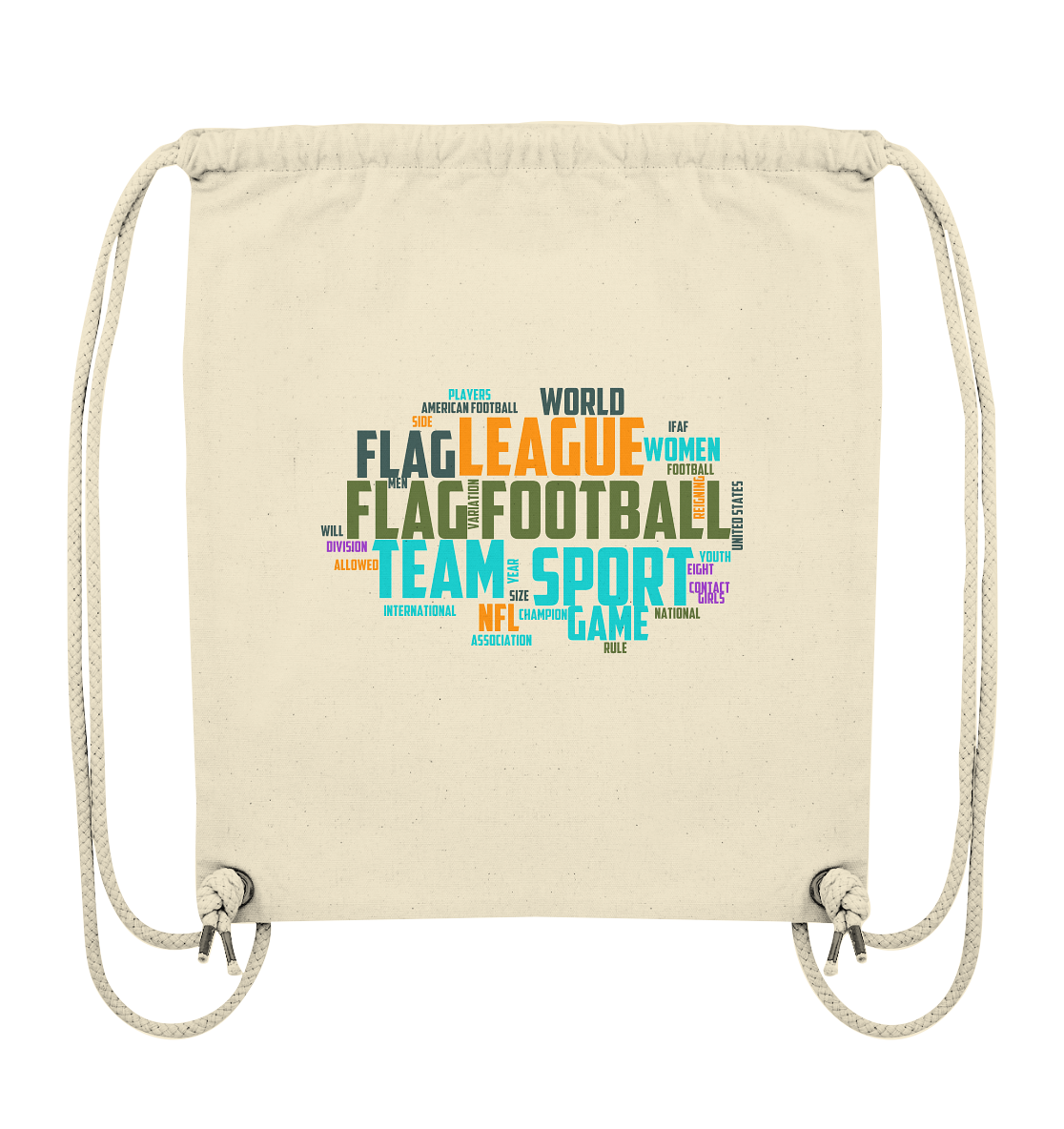 Flag Football Word Bubble - Organic Gym-Bag