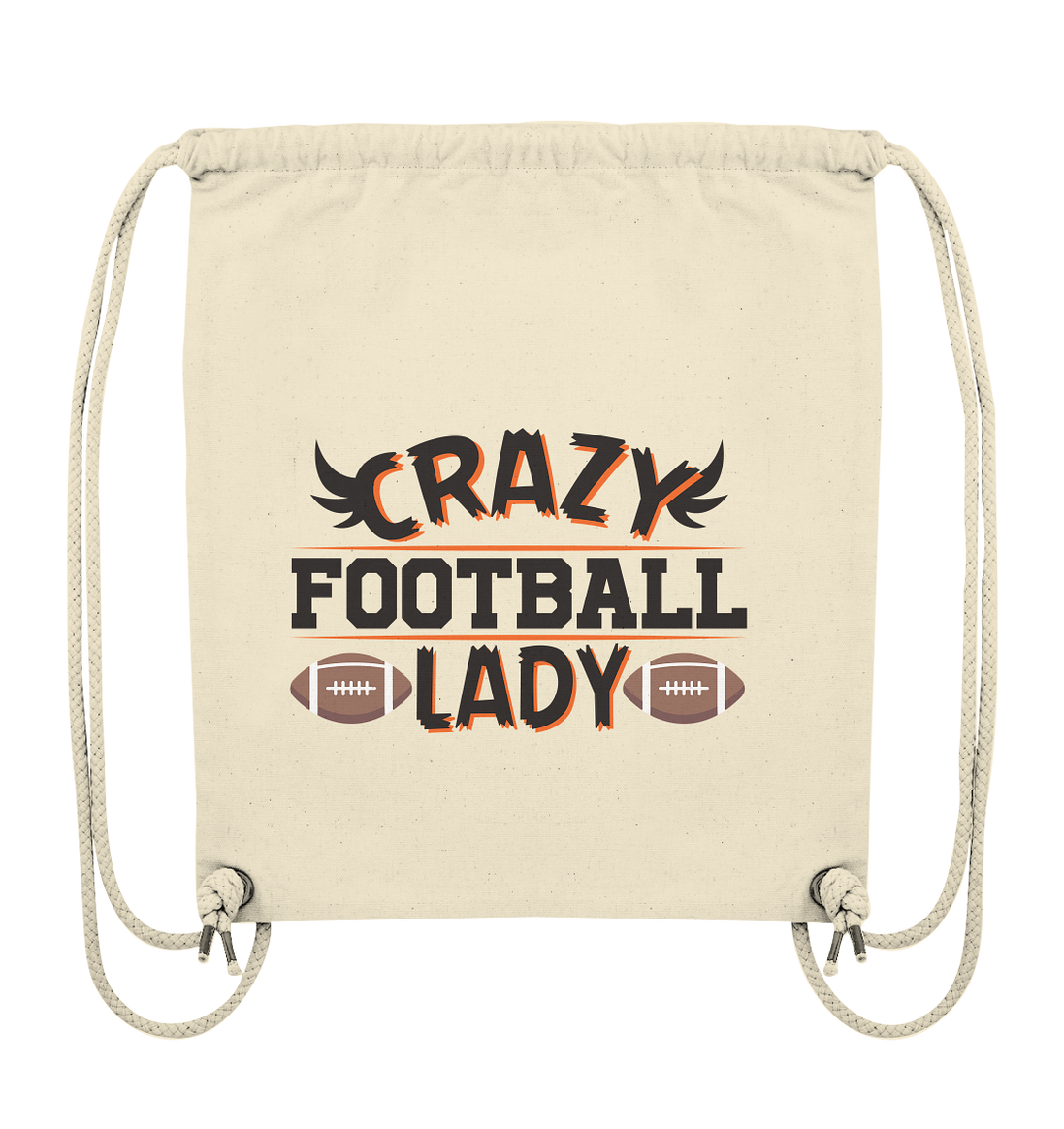 Crazy Football Lady - Organic Gym-Bag