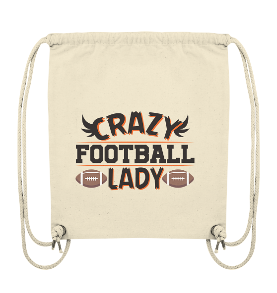 Crazy Football Lady - Organic Gym-Bag