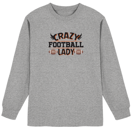 Crazy Football Lady - Organic Heavy Oversized Longsleeve T-Shirt