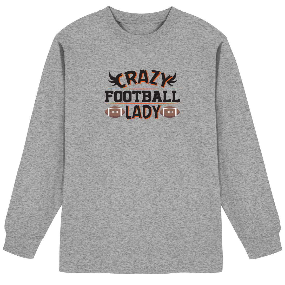 Crazy Football Lady - Organic Heavy Oversized Long-Sleeve T-Shirt