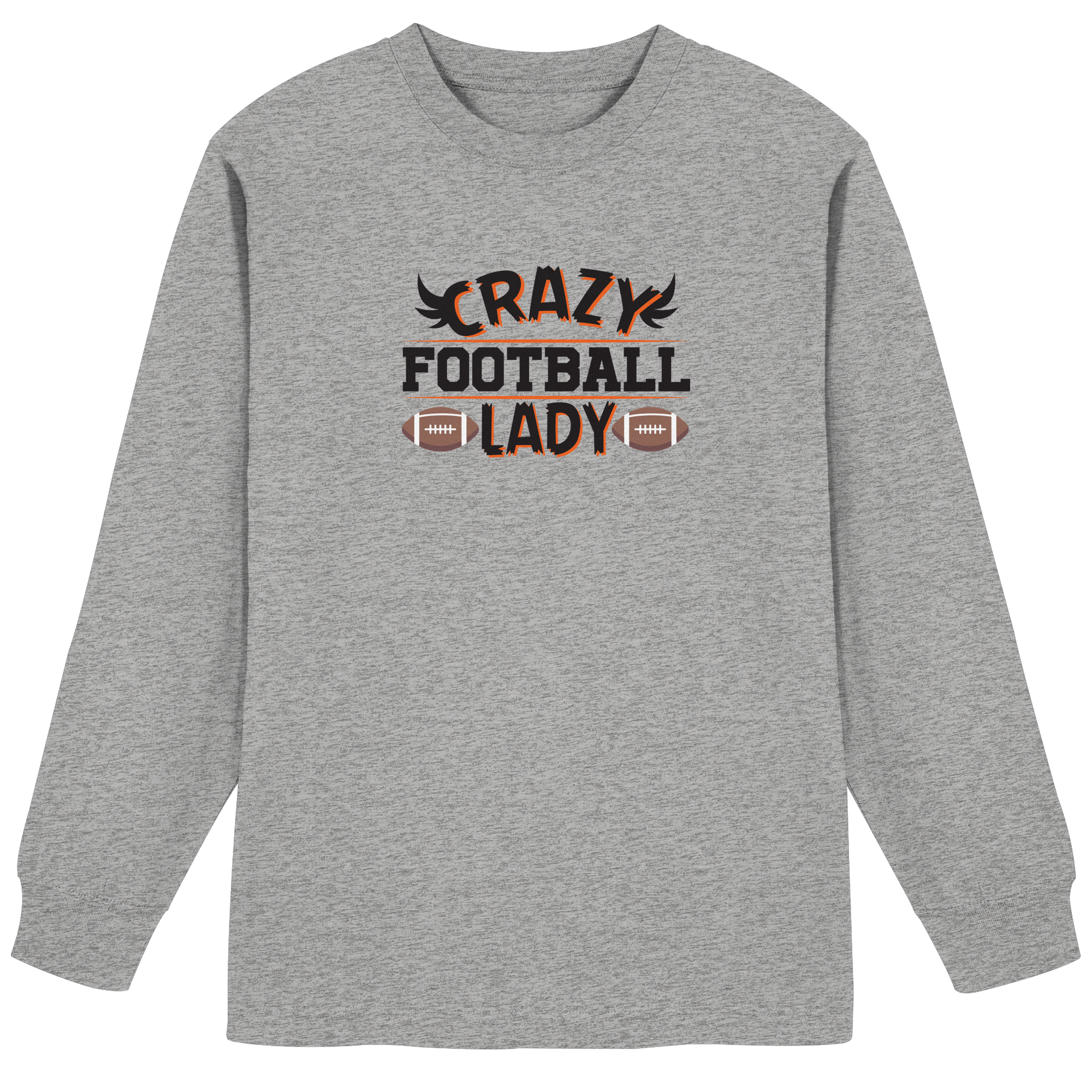 Crazy Football Lady - Organic Heavy Oversized Long-Sleeve T-Shirt