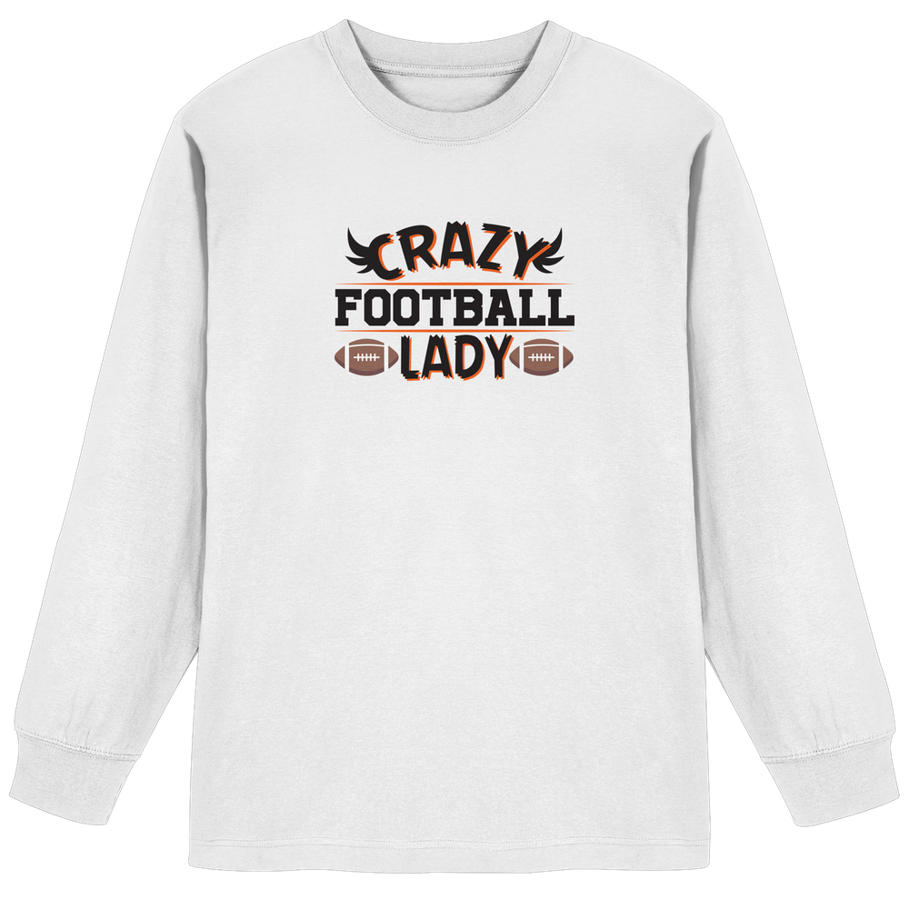 Crazy Football Lady - Organic Heavy Oversized Long-Sleeve T-Shirt