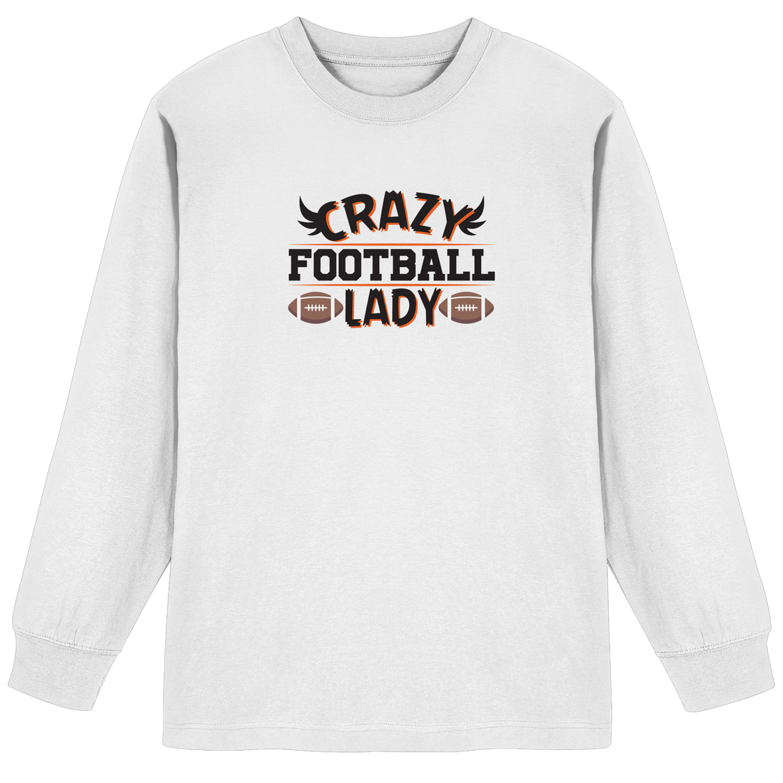 Crazy Football Lady - Organic Heavy Oversized Long-Sleeve T-Shirt