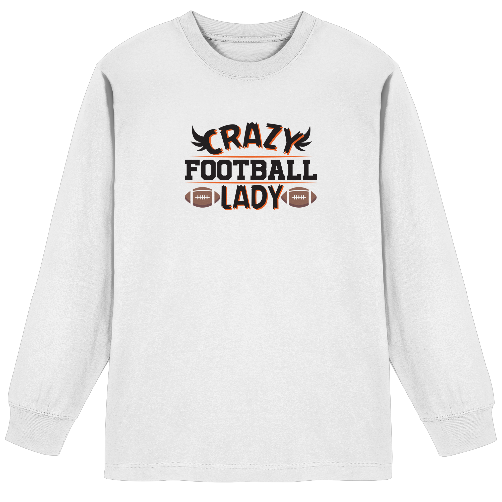 Crazy Football Lady - Organic Heavy Oversized Long-Sleeve T-Shirt