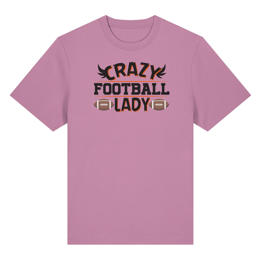 Crazy Football Lady - Organic Heavy T-Shirt