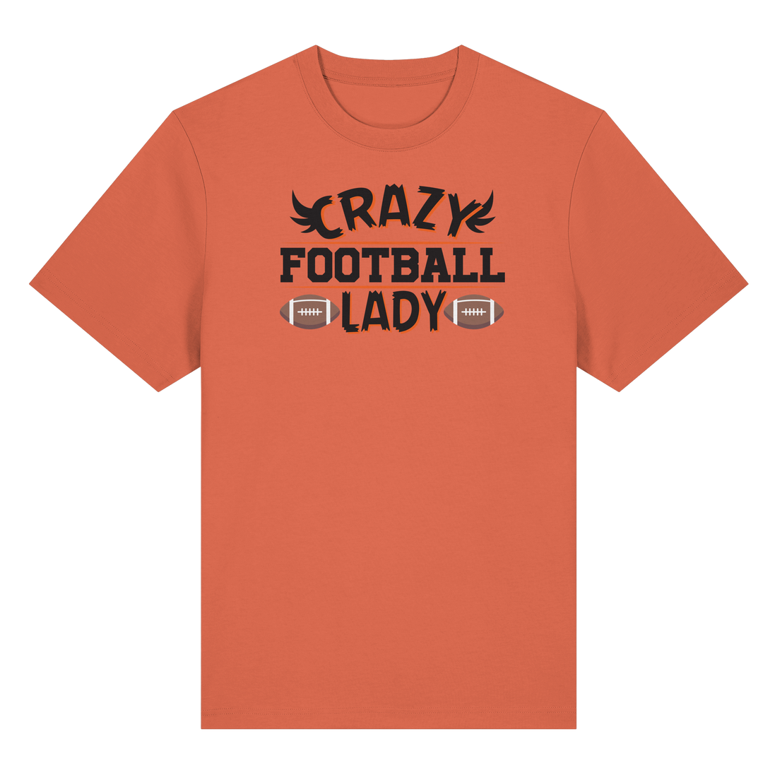 Crazy Football Lady - Organic Heavy T-Shirt