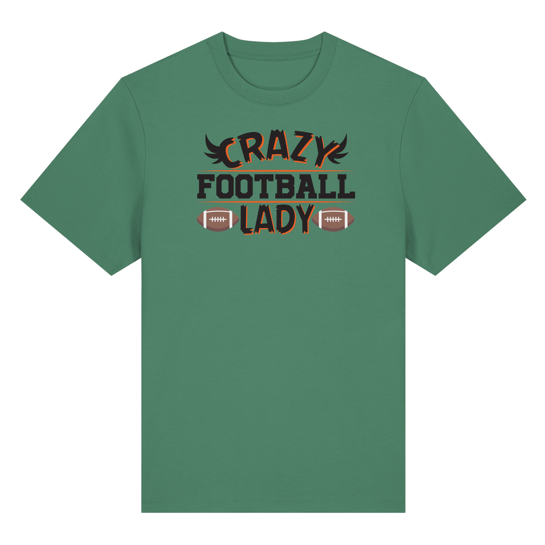 Crazy Football Lady - Organic Heavy T-Shirt
