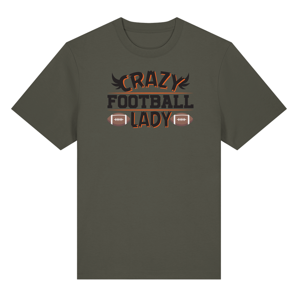Crazy Football Lady - Organic Heavy T-Shirt