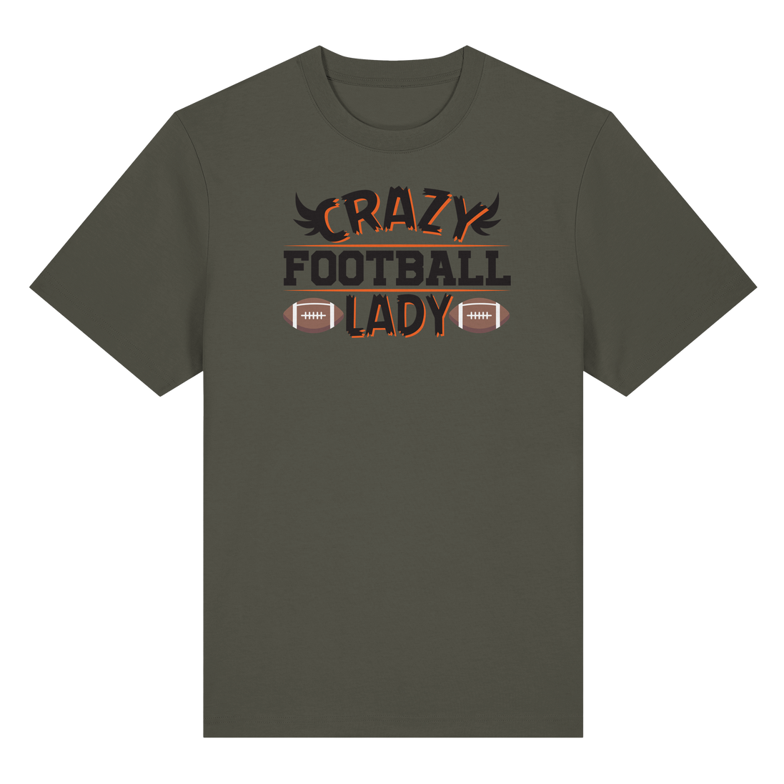 Crazy Football Lady - Organic Heavy T-Shirt