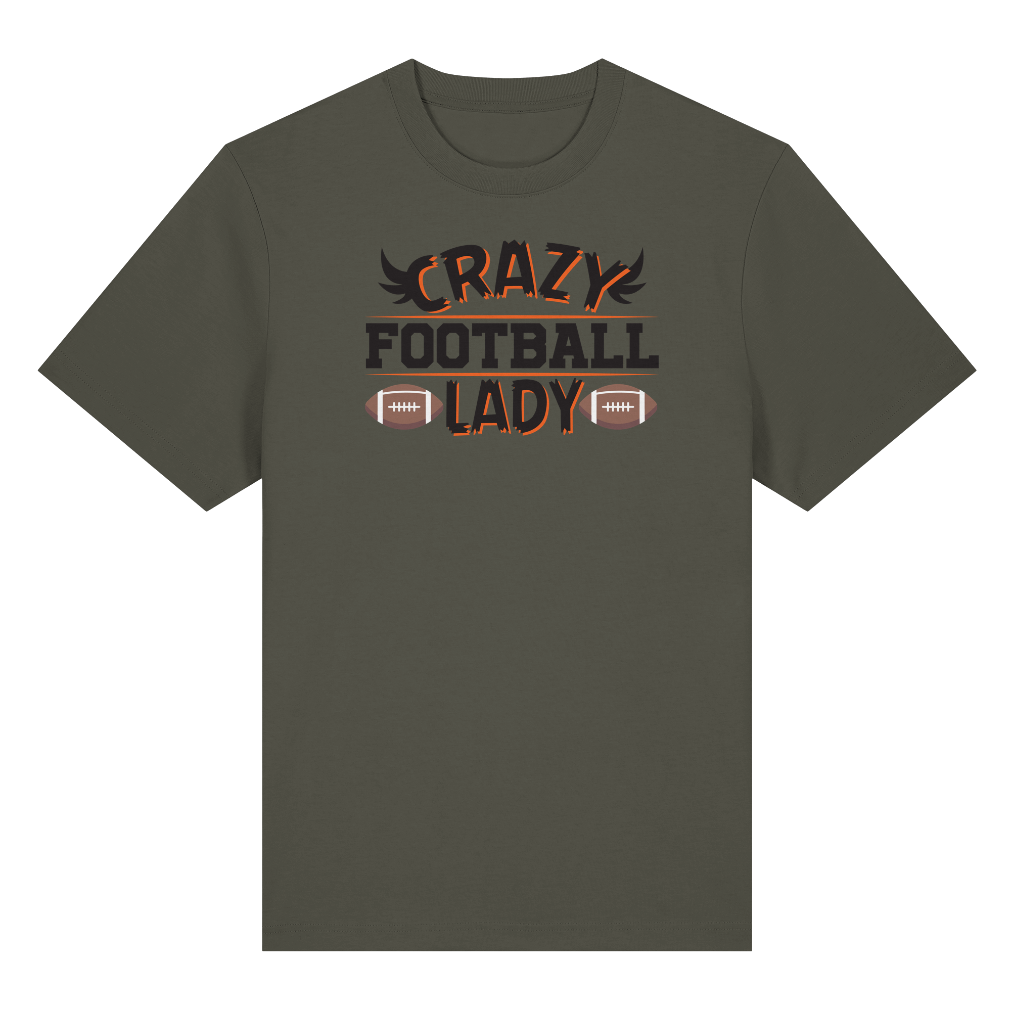 Crazy Football Lady - Organic Heavy T-Shirt