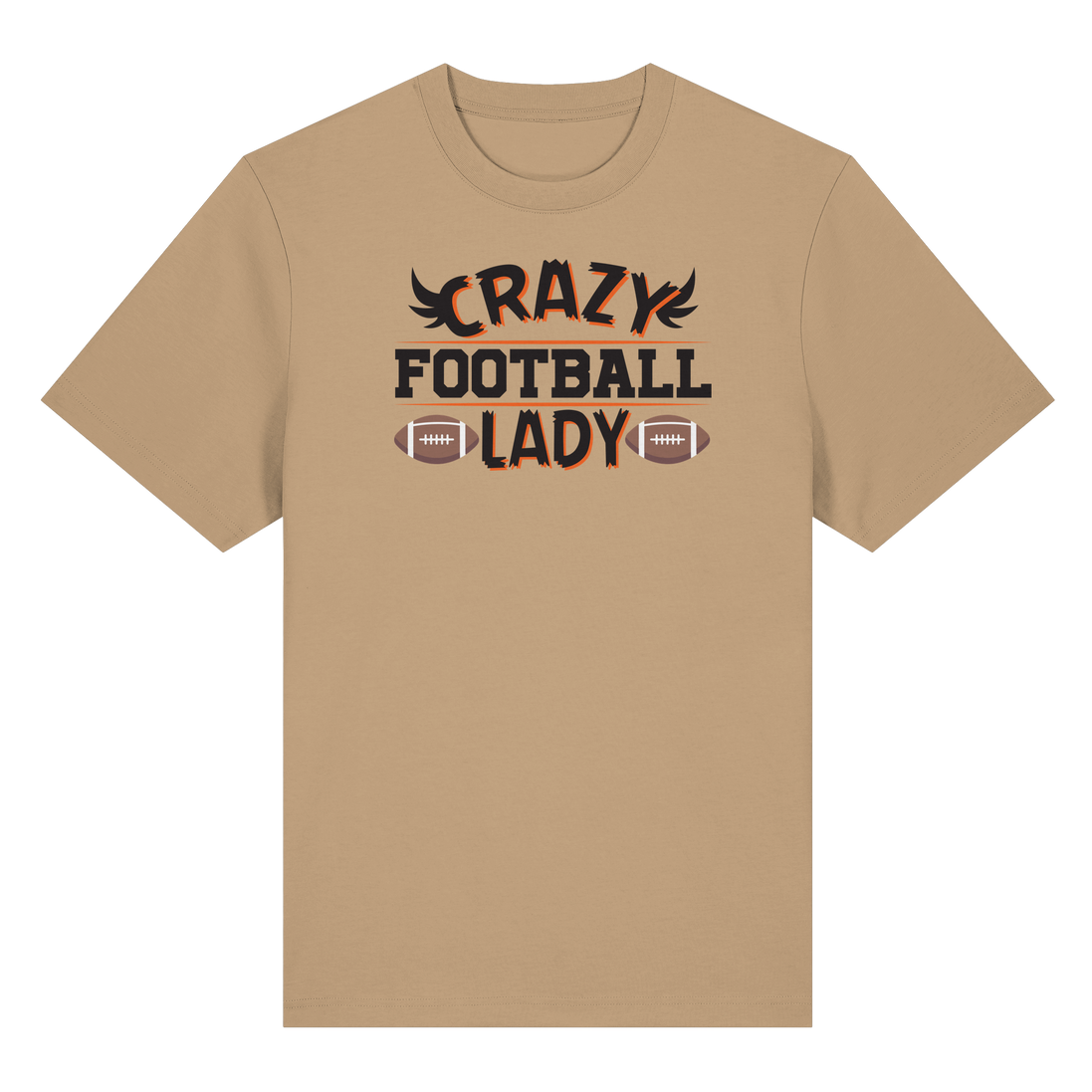 Crazy Football Lady - Organic Heavy T-Shirt