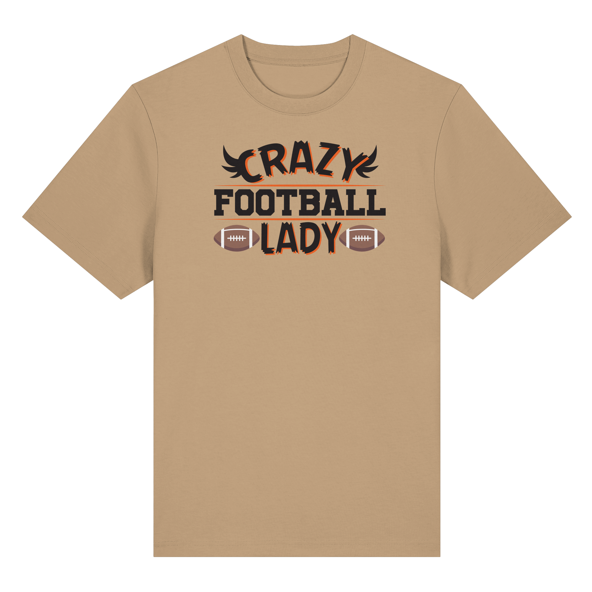 Crazy Football Lady - Organic Heavy T-Shirt