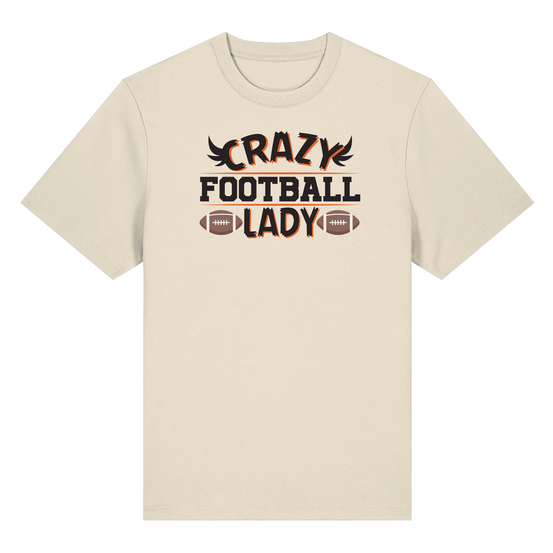 Crazy Football Lady - Organic Heavy T-Shirt