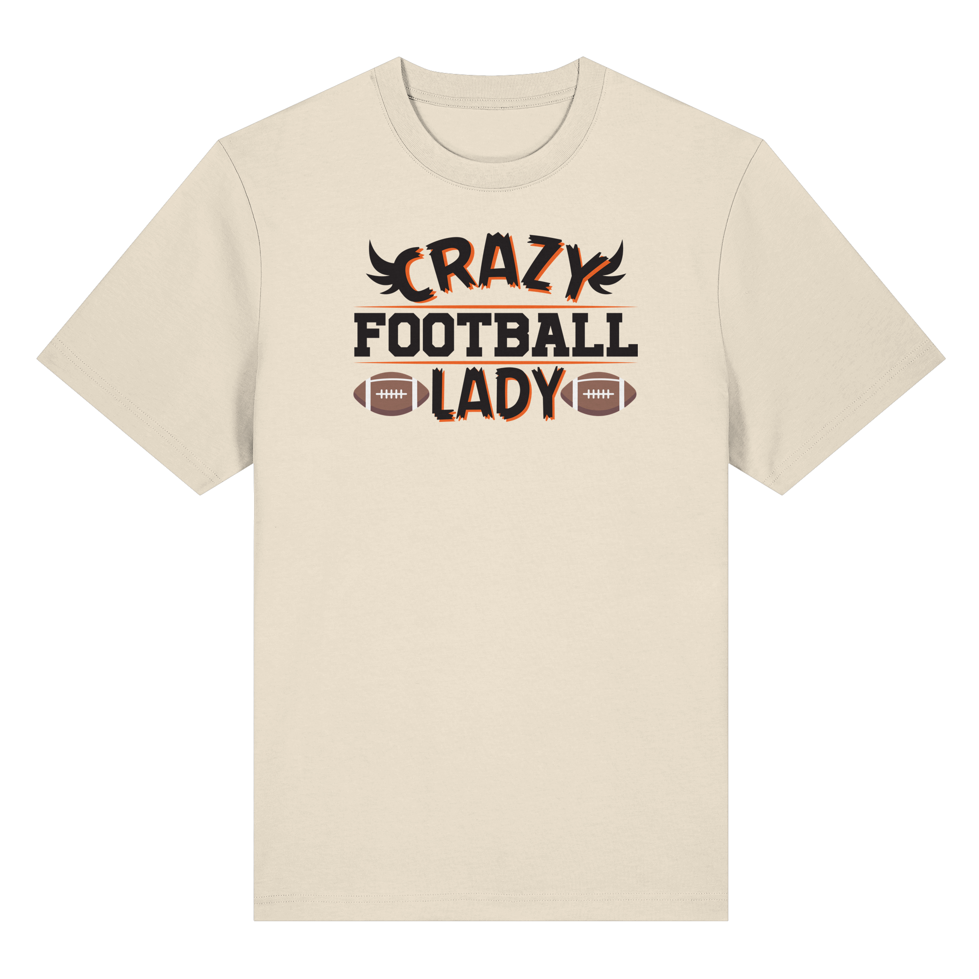 Crazy Football Lady - Organic Heavy T-Shirt
