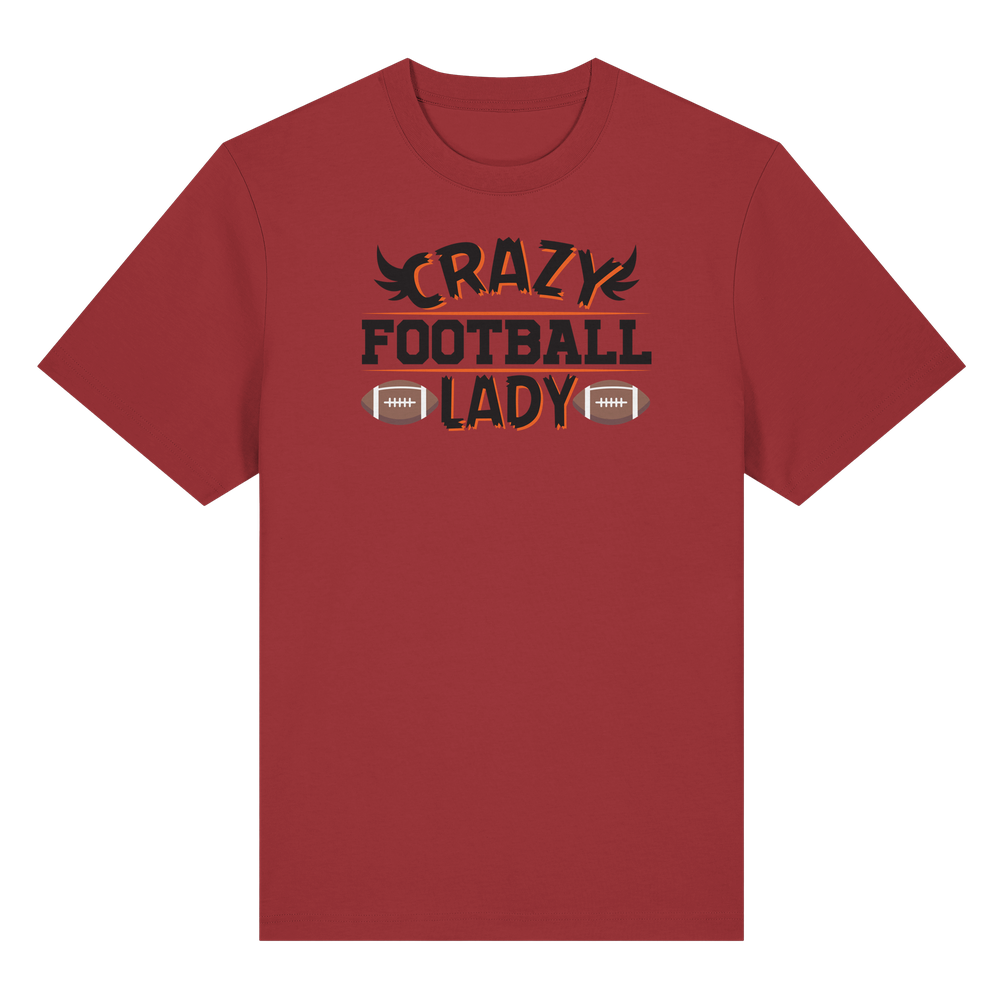 Crazy Football Lady - Organic Heavy T-Shirt
