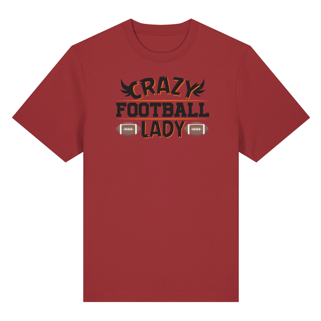 Crazy Football Lady - Organic Heavy T-Shirt