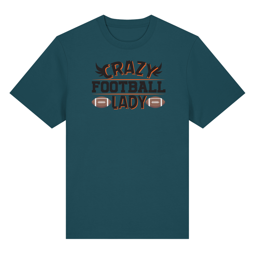Crazy Football Lady - Organic Heavy T-Shirt