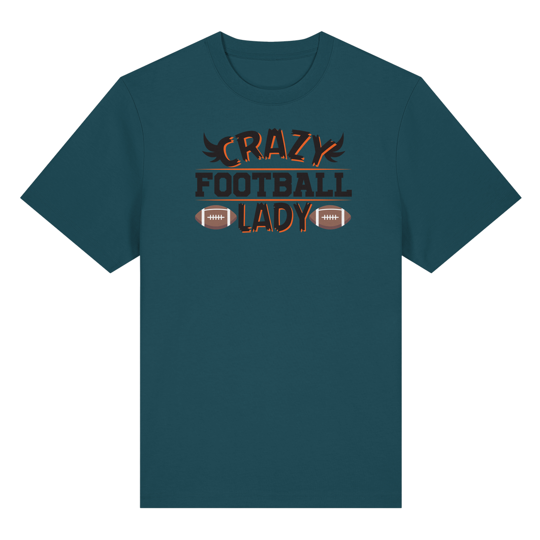 Crazy Football Lady - Organic Heavy T-Shirt