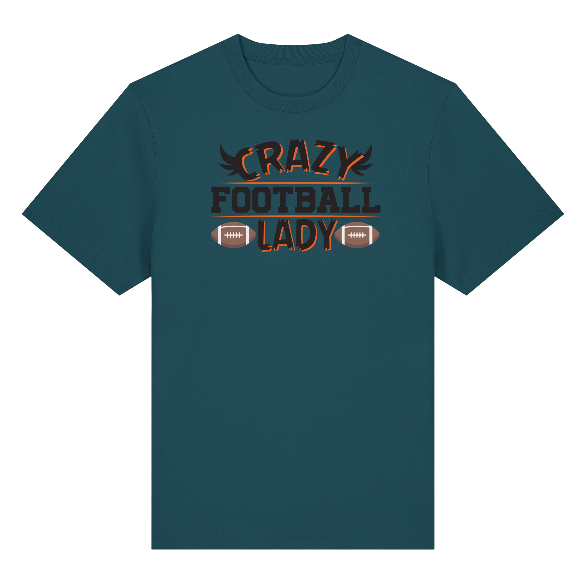 Crazy Football Lady - Organic Heavy T-Shirt