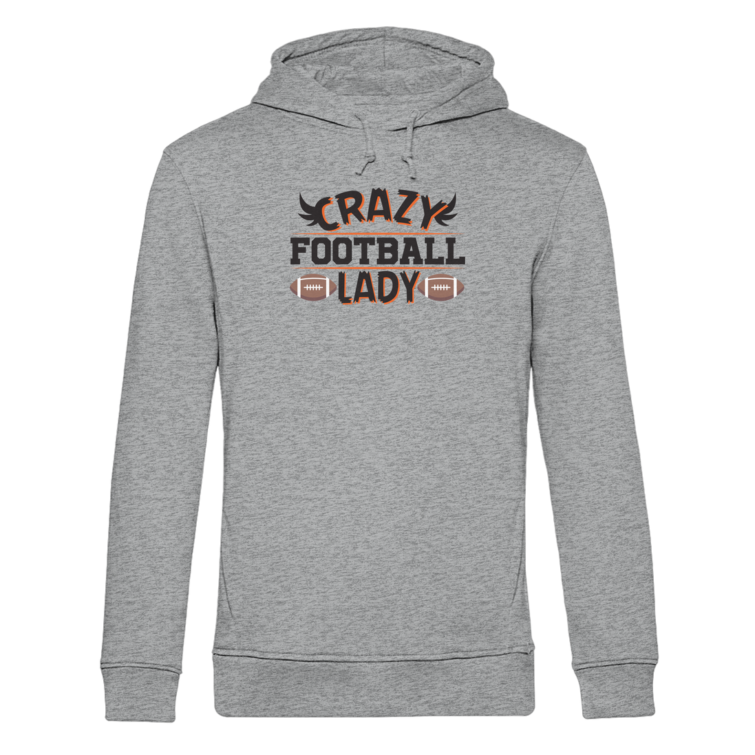 Crazy Football Lady - Organic Hoodie B&C