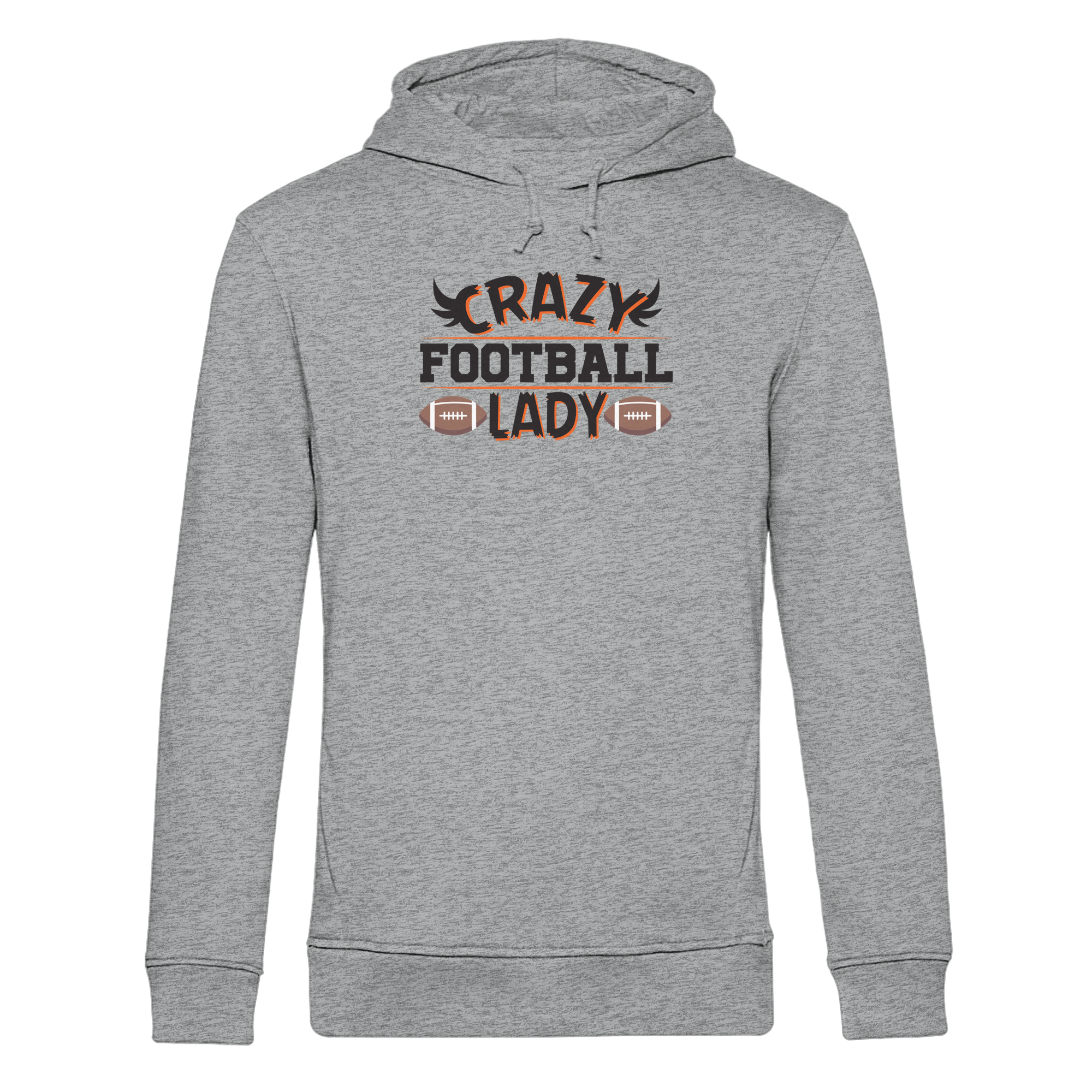 Crazy Football Lady - Organic Hoodie B&C